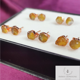 Raw Yellow Citrine Earrings, Rose Gold Plated Earring, Citrine Stud Earrings, November Birthstone Earrings, Boho Earring, Raw Stone Earrings